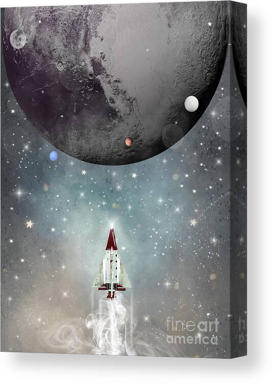 Space Canvas Print featuring the painting Voyager 1 by Bri Buckley