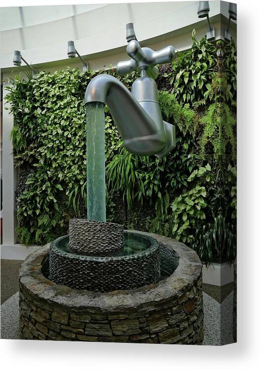 Container Canvas Print featuring the photograph Water sculpture by Martin Smith