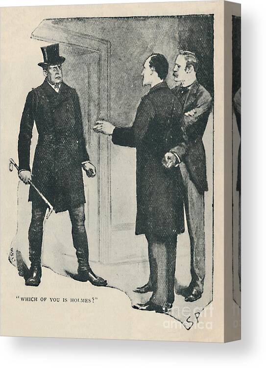 19th Century Style Canvas Print featuring the drawing Which Of You Is Holmes by Print Collector