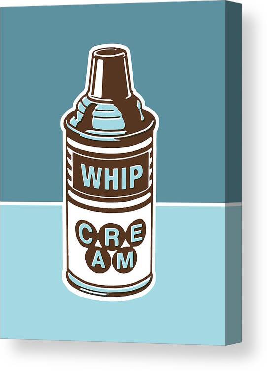 Blue Background Canvas Print featuring the drawing Whipped Cream by CSA Images