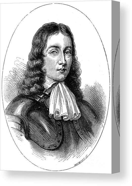 Engraving Canvas Print featuring the drawing William Penn, Founder by Print Collector