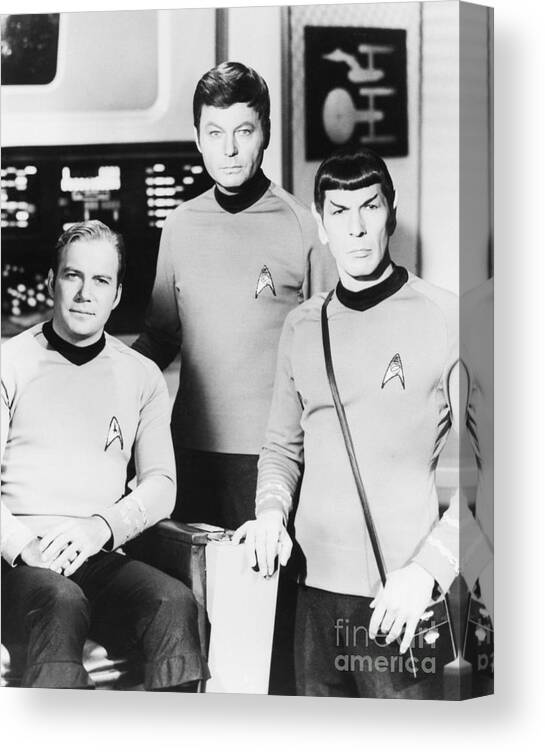 People Canvas Print featuring the photograph William Shatner, Deforest Kelley by Bettmann