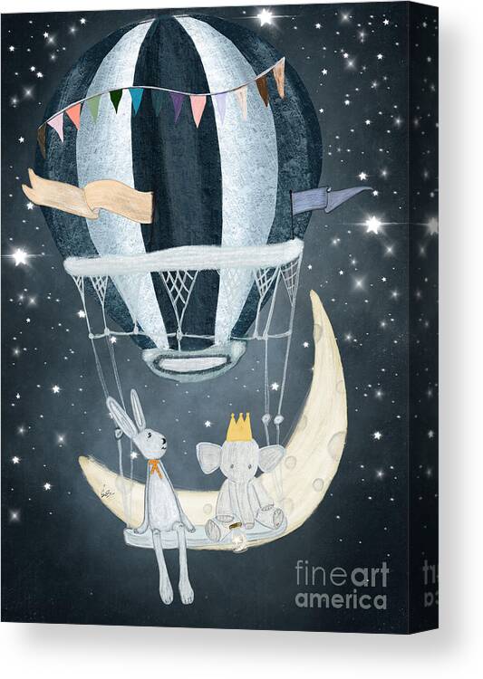 Childrens Canvas Print featuring the painting Wish Upon A Star by Bri Buckley