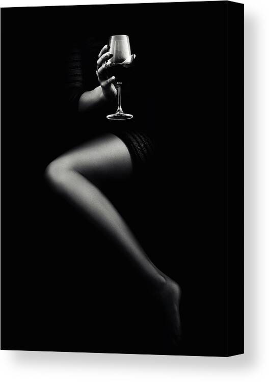 Woman Canvas Print featuring the photograph Woman holding red wine by Johan Swanepoel