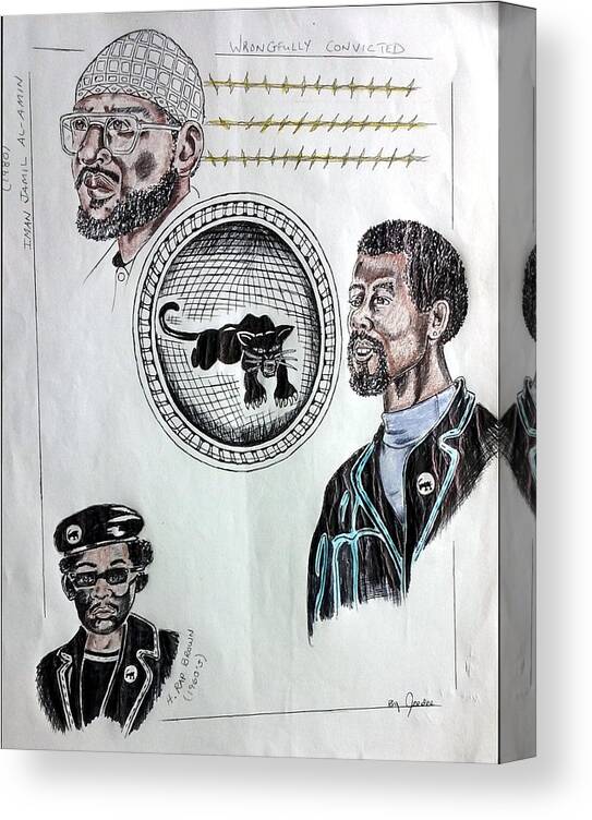 Black Art Canvas Print featuring the drawing Wrongly Convicted by Joedee