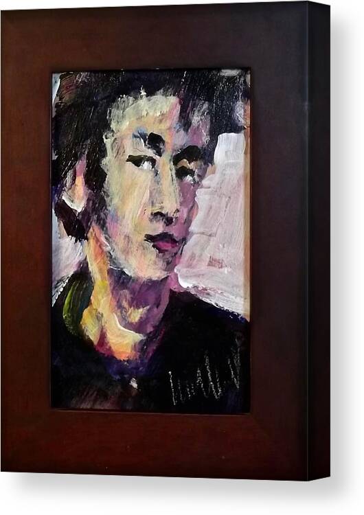 Painting Canvas Print featuring the painting Young Lennon by Les Leffingwell