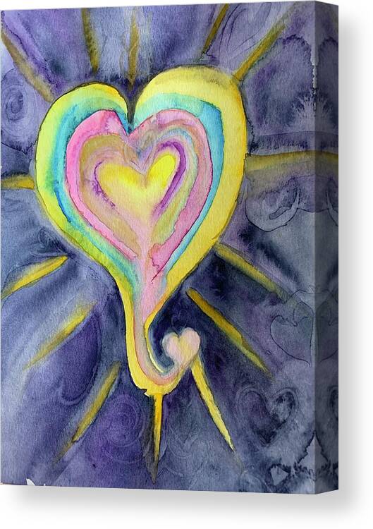 Heart Canvas Print featuring the painting Bountiful Heart #1 by Sandy Rakowitz