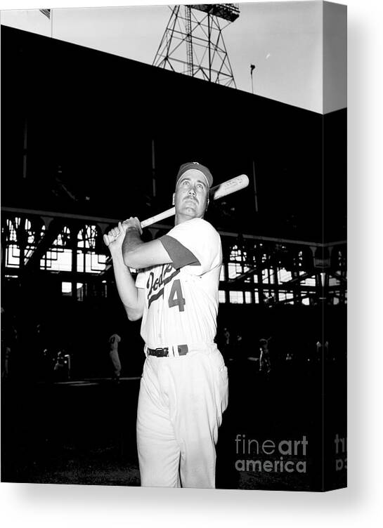 1950-1959 Canvas Print featuring the photograph Duke Snider by Olen Collection
