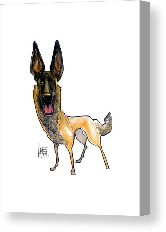 Dog Canvas Print featuring the drawing German Shepherd #1 by John LaFree