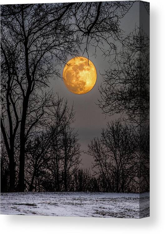 Kalamazoo Canvas Print featuring the photograph Super Blue Moon Rising #1 by William Christiansen