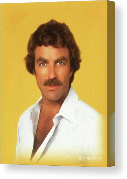 Tom Canvas Print featuring the painting Tom Selleck, Actor #1 by Esoterica Art Agency