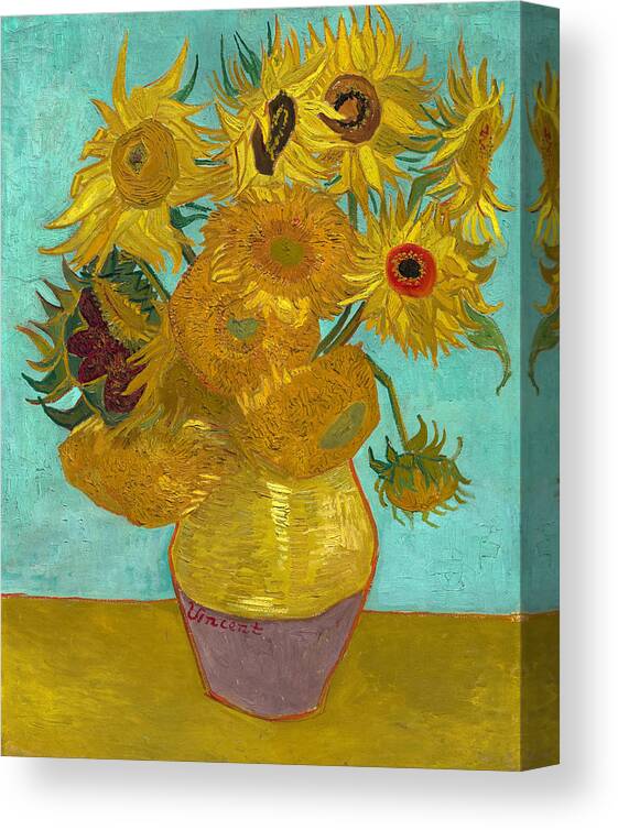 Sunflowers Canvas Print featuring the painting Sunflowers by Vincent van Gogh by Mano Art