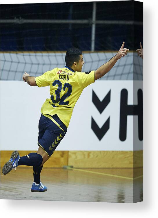 Celebration Canvas Print featuring the photograph Arbejdernes Landsbank Cup - Indoor Football #16 by Lars Ronbog