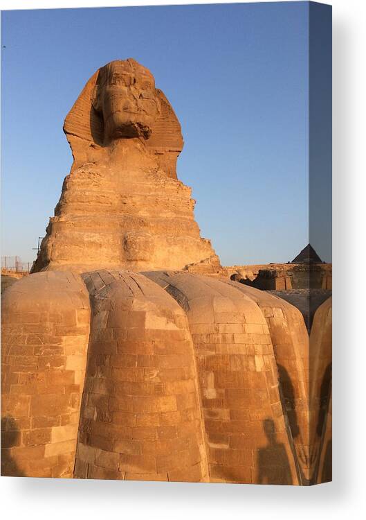 Giza Canvas Print featuring the photograph Great Sphinx #16 by Trevor Grassi