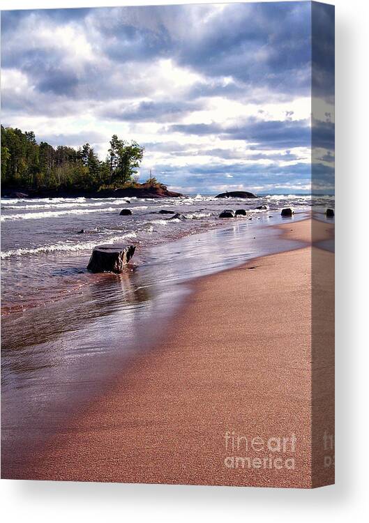 Photography Canvas Print featuring the photograph Lake Superior Shoreline by Phil Perkins