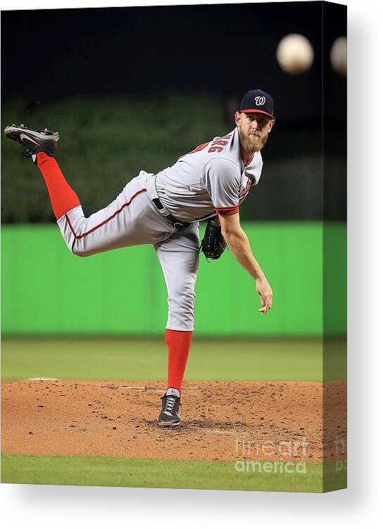 People Canvas Print featuring the photograph Stephen Strasburg by Mike Ehrmann