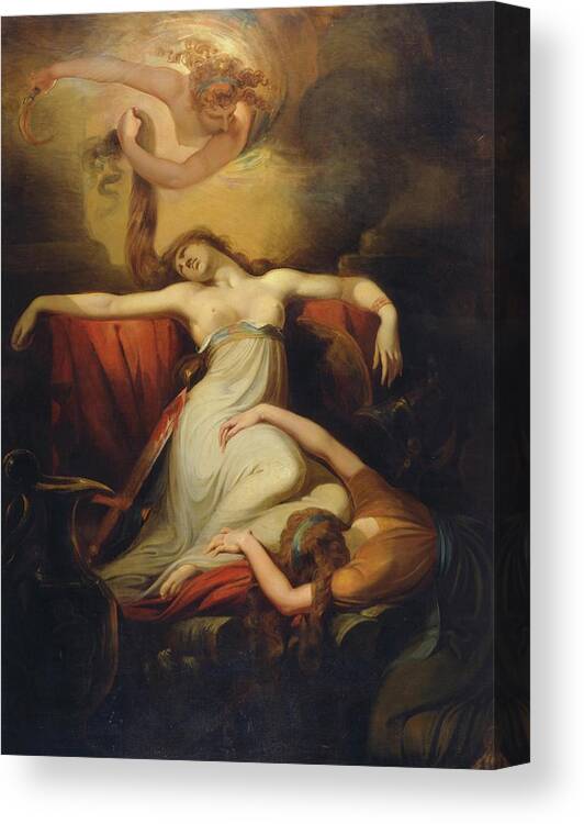 Figurative Canvas Print featuring the painting Dido #3 by Henry Fuseli