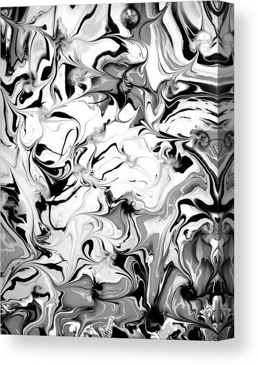 Acrylic Abstract Canvas Print featuring the painting Inner Peace BW-V1 by Diane Goble