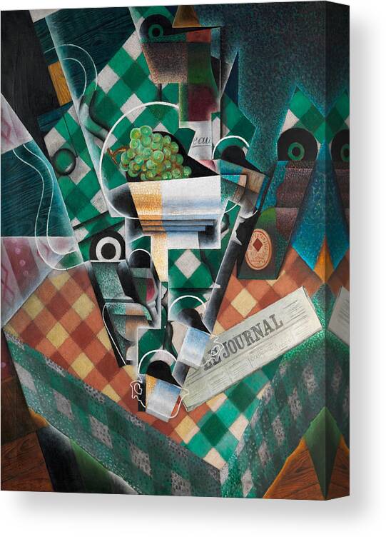 Juan Gris Canvas Print featuring the painting Still Life with Checked Tablecloth by Juan Gris by Mango Art