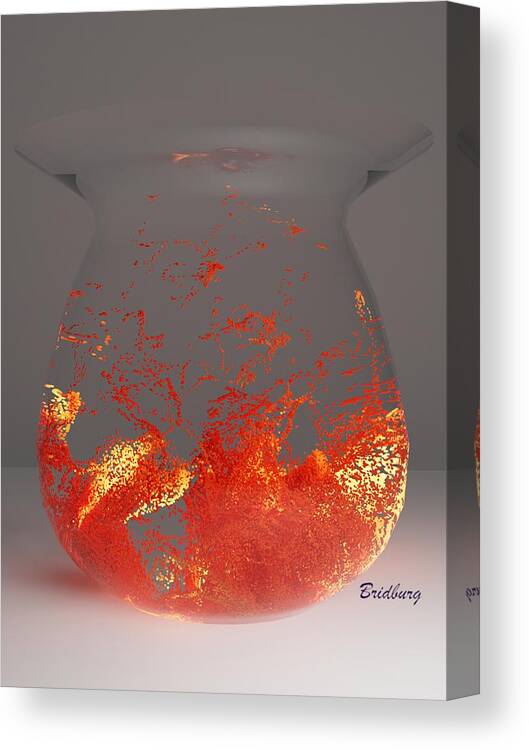 Nft Canvas Print featuring the digital art 301 Vase Waves by David Bridburg