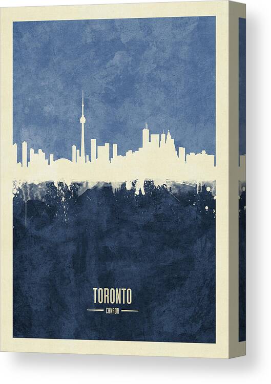 Toronto Canvas Print featuring the digital art Toronto Canada Skyline #34 by Michael Tompsett