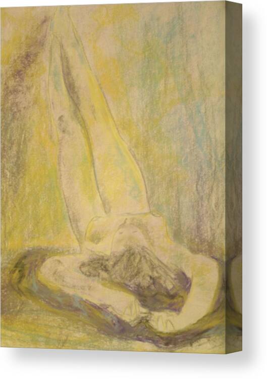 Female Canvas Print featuring the pastel Figure #4 by Samantha Lusby