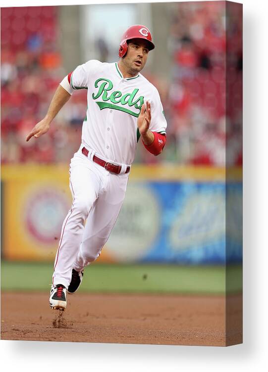 Great American Ball Park Canvas Print featuring the photograph Joey Votto #4 by Andy Lyons
