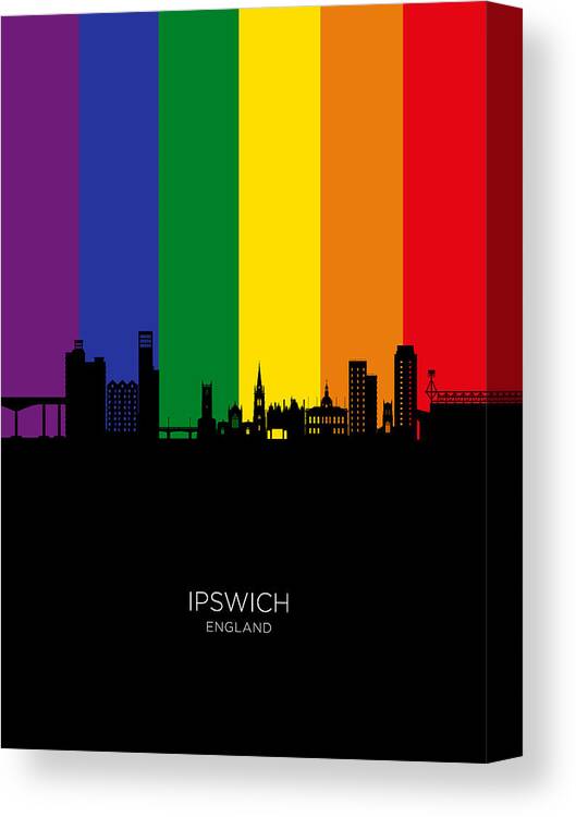 Ipswich Canvas Print featuring the digital art Ipswich England Skyline #42 by Michael Tompsett