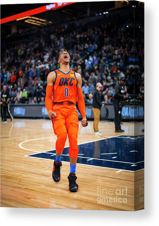 Russell Westbrook Canvas Print featuring the photograph Russell Westbrook #6 by Zach Beeker