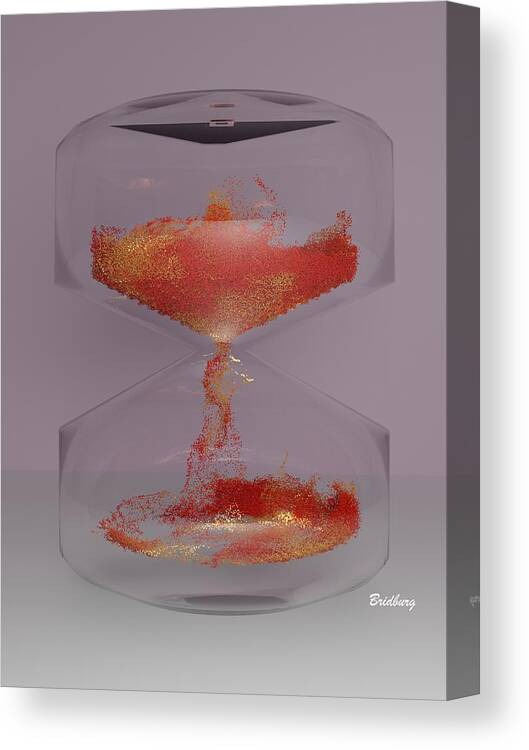 Nft Canvas Print featuring the digital art 601 Hour Glass Waves by David Bridburg