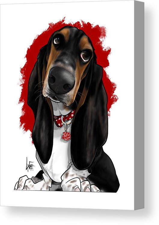 6323 Canvas Print featuring the drawing 6323 Bassett by John LaFree