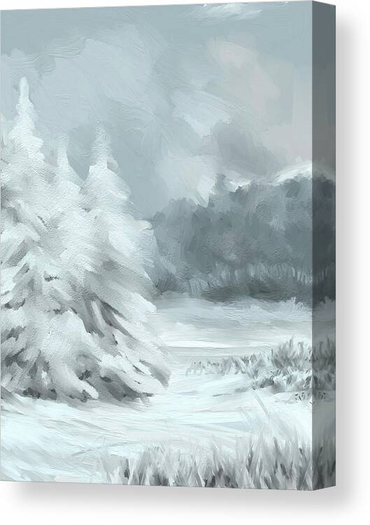 Winter Canvas Print featuring the digital art A Day in January by Shawn Conn