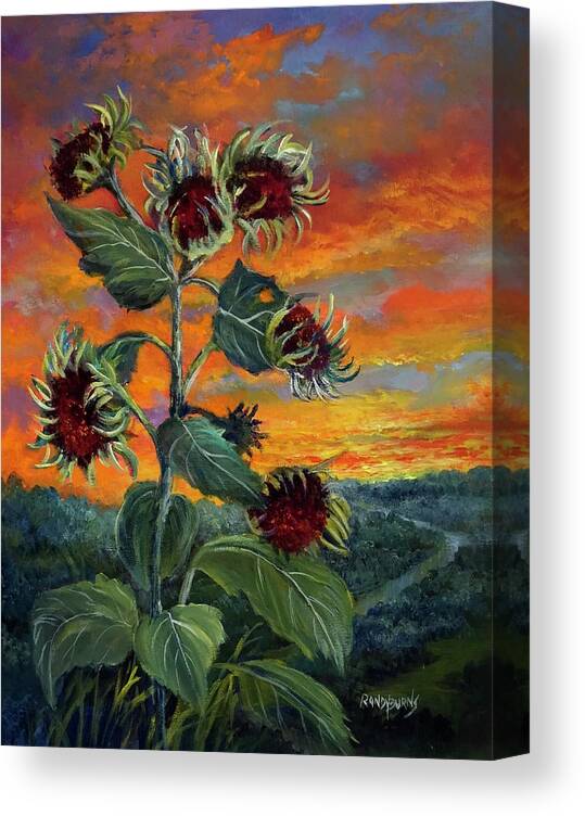 Sunflowers Canvas Print featuring the painting A Thing Of Beauty by Rand Burns
