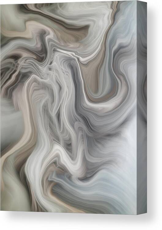 Abstract Canvas Print featuring the digital art Gray Matter by Nancy Levan
