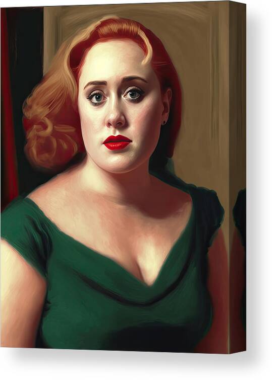 Adele Canvas Print featuring the painting Adele by My Head Cinema
