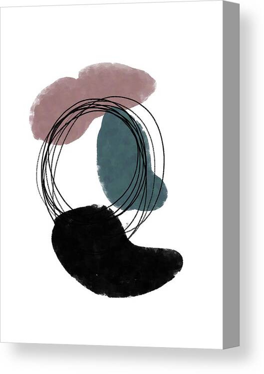 Alena Canvas Print featuring the digital art Alena 3 - Minimal Contemporary Abstract Painting - Ocean, Boho, Blackho, by Studio Grafiikka