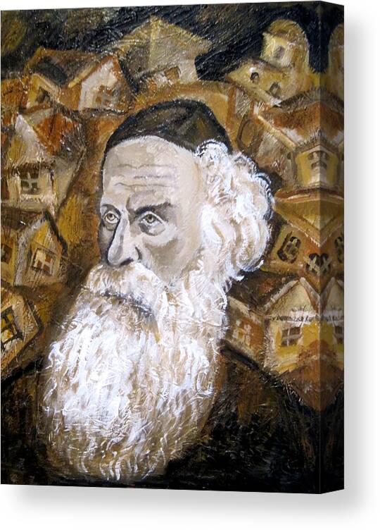 Judaica Painting Canvas Print featuring the painting Alter Rebbe by Leon Zernitsky