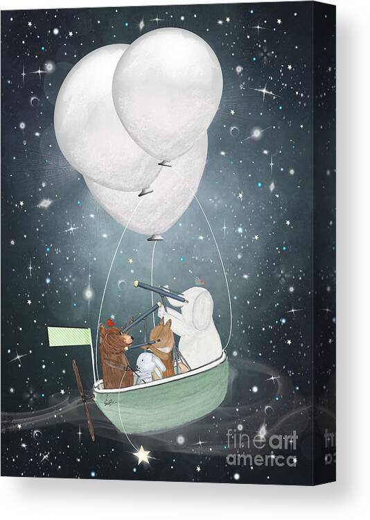 Space Canvas Print featuring the painting An Astrology Adventure by Bri Buckley