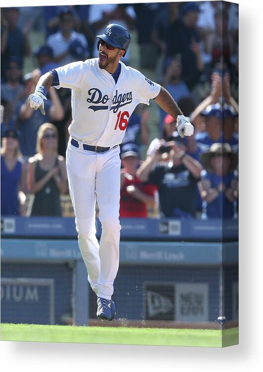 People Canvas Print featuring the photograph Andre Ethier by Stephen Dunn