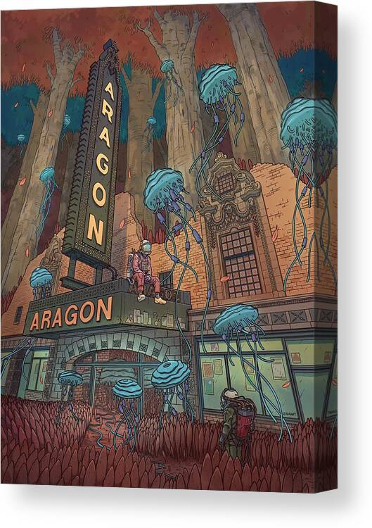Chicago Canvas Print featuring the digital art Aragon Ballroom by EvanArt - Evan Miller