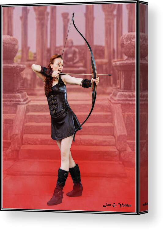Archer Canvas Print featuring the photograph Archer In City Of Doom by Jon Volden