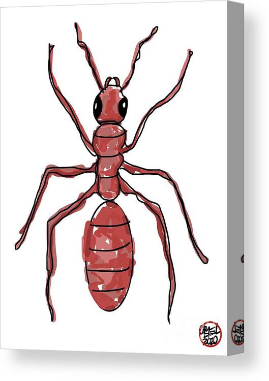  Canvas Print featuring the painting Army Ant by Oriel Ceballos