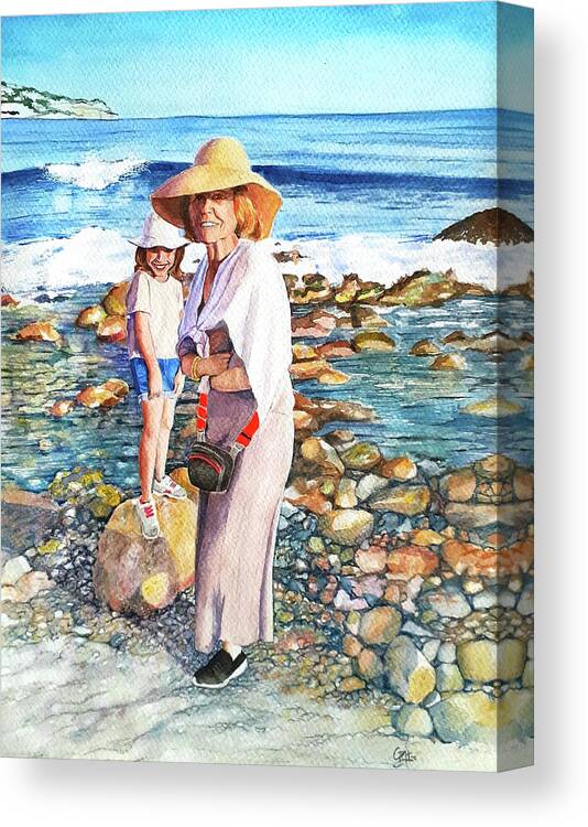 Seashore Canvas Print featuring the painting At the seashore. Granada. Spain. by Carolina Prieto Moreno