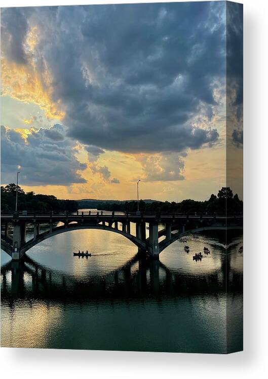 Austin Canvas Print featuring the photograph Austin Town Lake Sunset by Tanya White