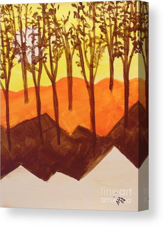 Landscape Canvas Print featuring the painting Autumn Hills by Saundra Johnson