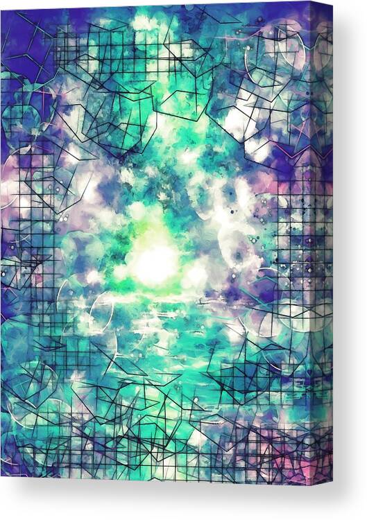 Geometric Canvas Print featuring the mixed media Awakening V1 by Eileen Backman