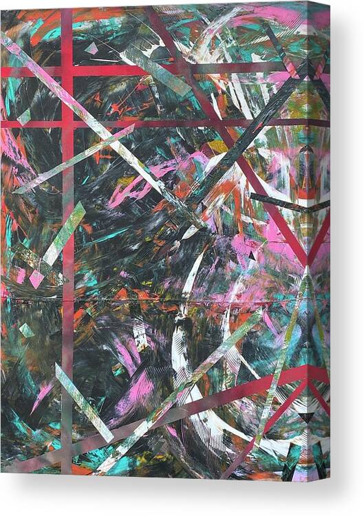 Abstract Expression Canvas Print featuring the mixed media Back To One by Julius Hannah