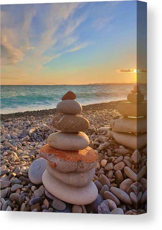 Rocks Canvas Print featuring the photograph Balancing Act by Andrea Whitaker