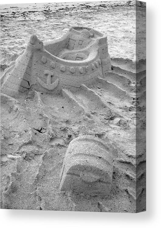 Sandcastle Canvas Print featuring the photograph Beached by Gina Cinardo