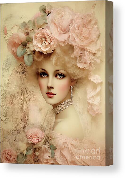 Vintage Canvas Print featuring the painting Beautiful In Blush by Tina LeCour